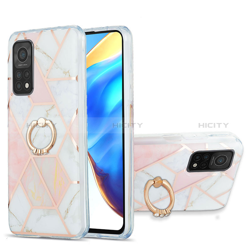 Funda Silicona Gel Goma Patron de Moda Carcasa con Anillo de dedo Soporte Y01B para Xiaomi Mi 10T 5G