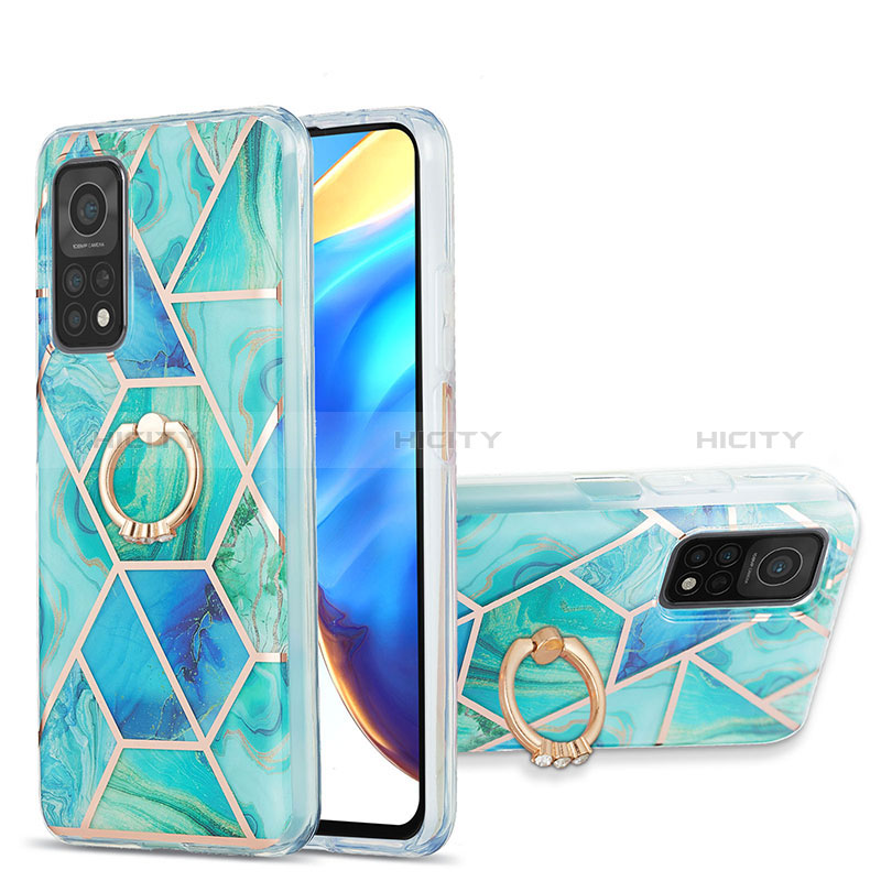 Funda Silicona Gel Goma Patron de Moda Carcasa con Anillo de dedo Soporte Y01B para Xiaomi Mi 10T 5G