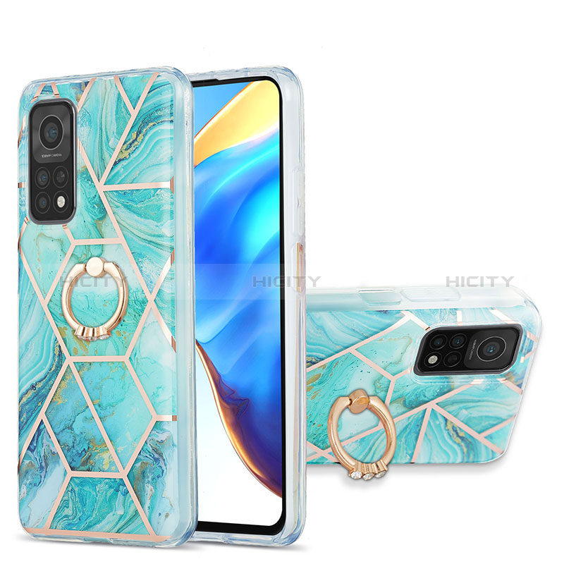 Funda Silicona Gel Goma Patron de Moda Carcasa con Anillo de dedo Soporte Y01B para Xiaomi Mi 10T Pro 5G