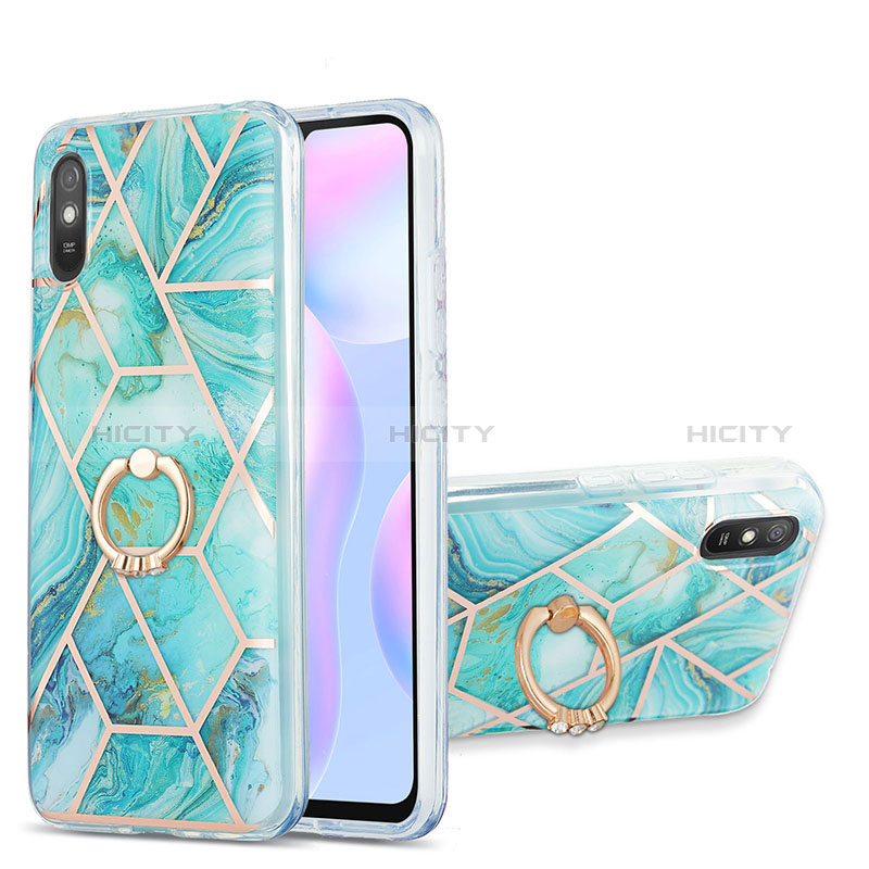 Funda Silicona Gel Goma Patron de Moda Carcasa con Anillo de dedo Soporte Y01B para Xiaomi Redmi 9AT