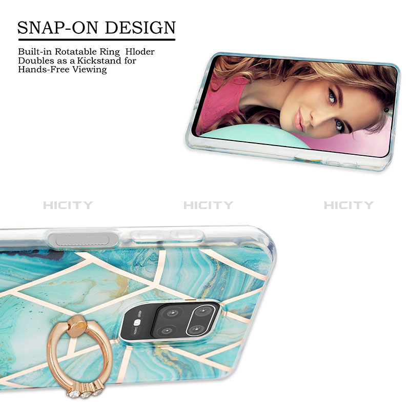 Funda Silicona Gel Goma Patron de Moda Carcasa con Anillo de dedo Soporte Y01B para Xiaomi Redmi Note 9 Pro