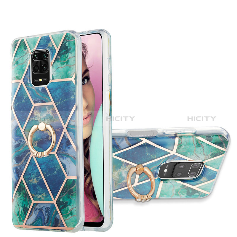 Funda Silicona Gel Goma Patron de Moda Carcasa con Anillo de dedo Soporte Y01B para Xiaomi Redmi Note 9S