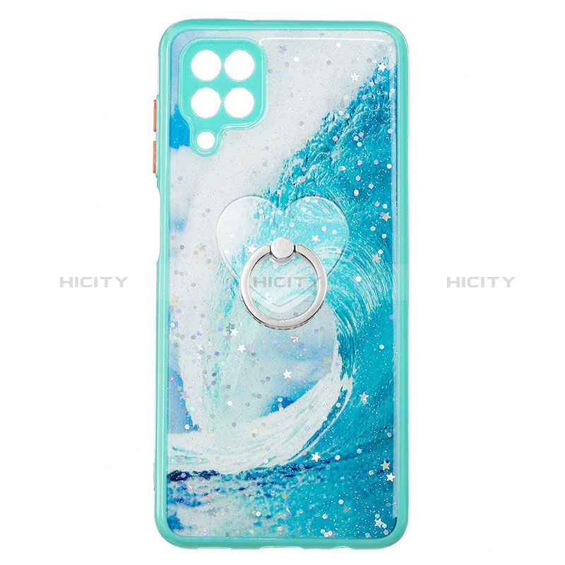 Funda Silicona Gel Goma Patron de Moda Carcasa con Anillo de dedo Soporte Y01X para Samsung Galaxy M12