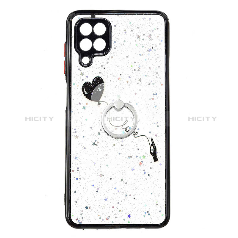 Funda Silicona Gel Goma Patron de Moda Carcasa con Anillo de dedo Soporte Y01X para Samsung Galaxy M12