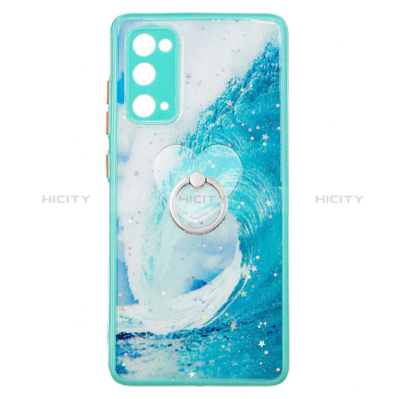 Funda Silicona Gel Goma Patron de Moda Carcasa con Anillo de dedo Soporte Y01X para Samsung Galaxy S20 FE (2022) 5G