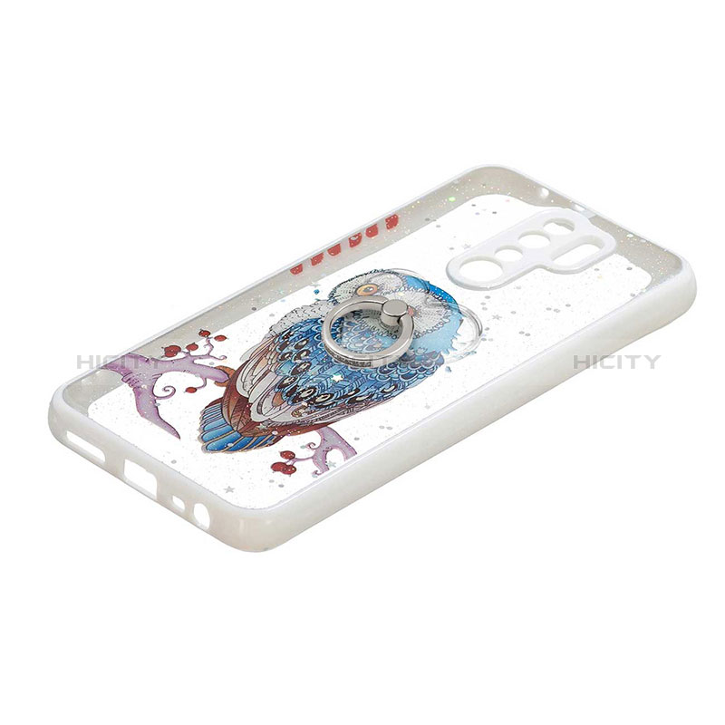 Funda Silicona Gel Goma Patron de Moda Carcasa con Anillo de dedo Soporte Y01X para Xiaomi Redmi 9