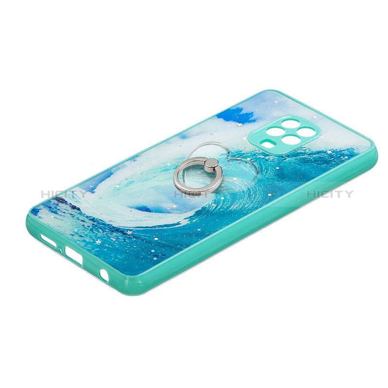 Funda Silicona Gel Goma Patron de Moda Carcasa con Anillo de dedo Soporte Y01X para Xiaomi Redmi Note 9 Pro