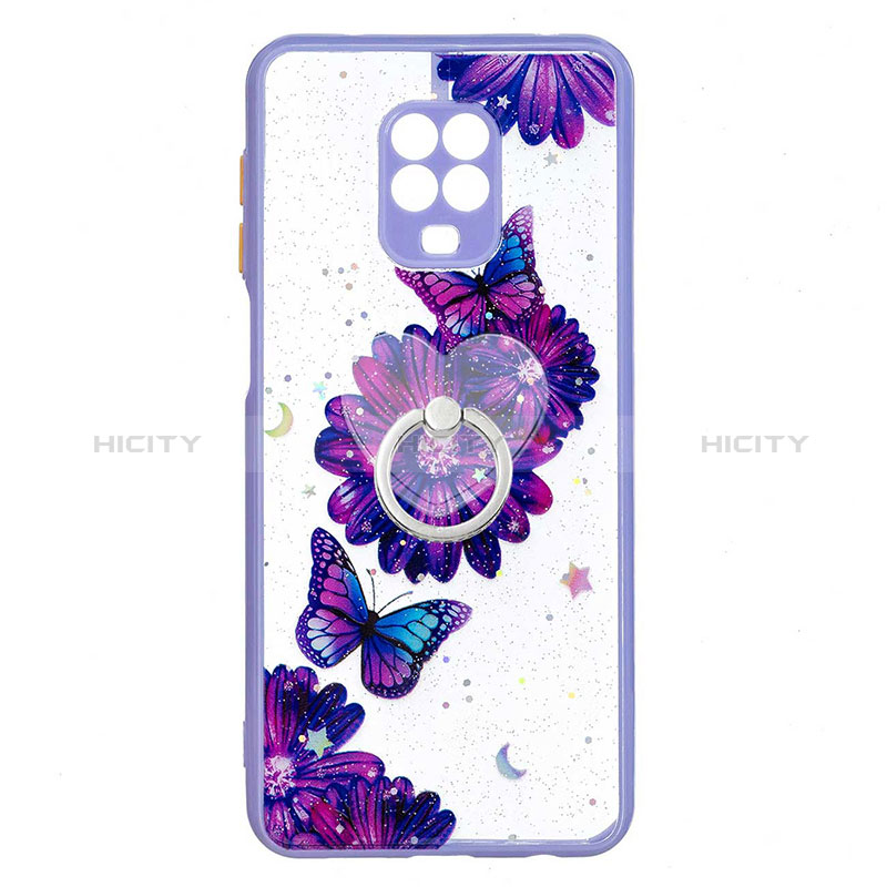 Funda Silicona Gel Goma Patron de Moda Carcasa con Anillo de dedo Soporte Y01X para Xiaomi Redmi Note 9 Pro