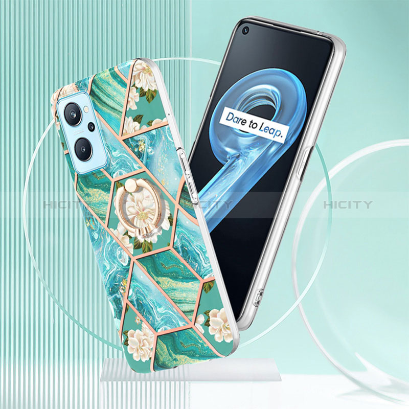 Funda Silicona Gel Goma Patron de Moda Carcasa con Anillo de dedo Soporte Y02B para Oppo K10 4G