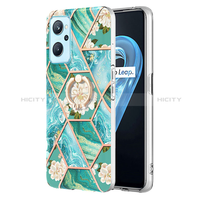 Funda Silicona Gel Goma Patron de Moda Carcasa con Anillo de dedo Soporte Y02B para Realme 9i 4G