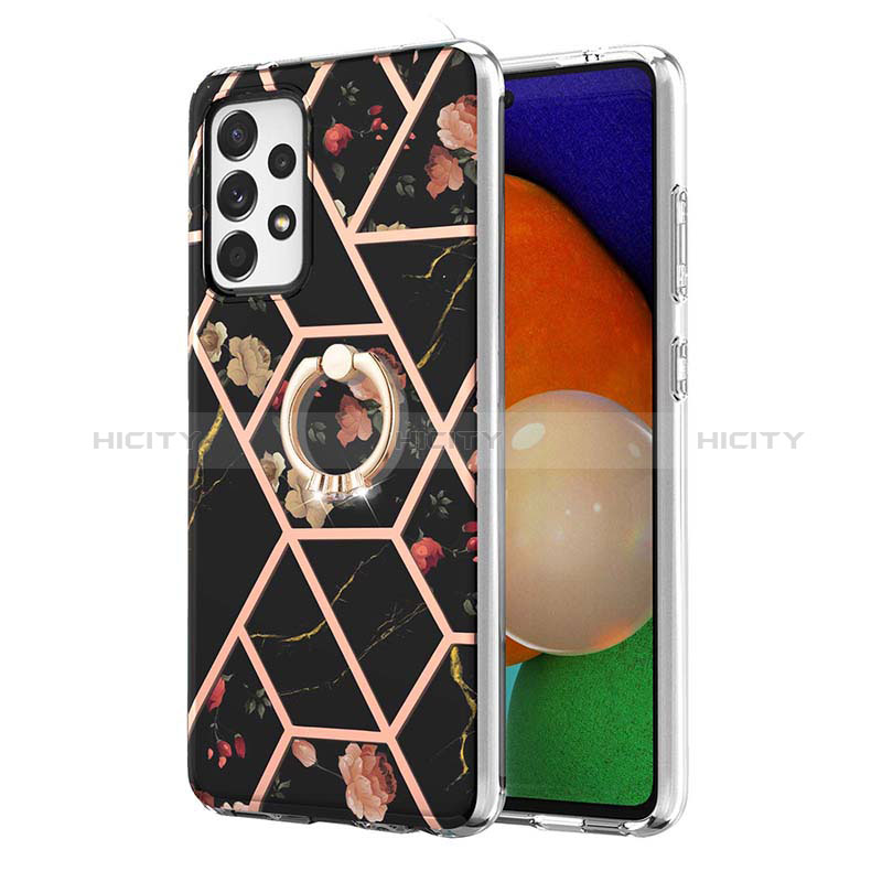 Funda Silicona Gel Goma Patron de Moda Carcasa con Anillo de dedo Soporte Y02B para Samsung Galaxy A23 5G