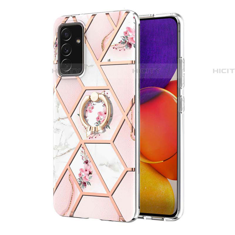 Funda Silicona Gel Goma Patron de Moda Carcasa con Anillo de dedo Soporte Y02B para Samsung Galaxy A82 5G