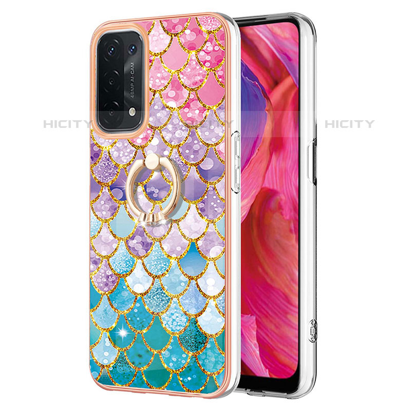 Funda Silicona Gel Goma Patron de Moda Carcasa con Anillo de dedo Soporte Y03B para OnePlus Nord N200 5G