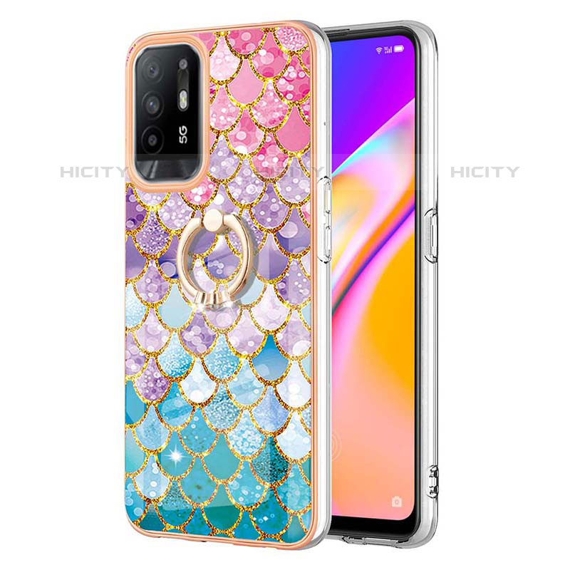 Funda Silicona Gel Goma Patron de Moda Carcasa con Anillo de dedo Soporte Y03B para Oppo F19 Pro+ Plus 5G