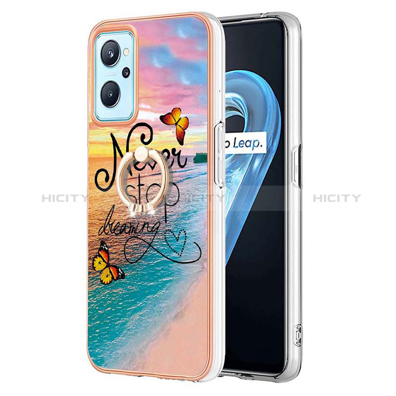 Funda Silicona Gel Goma Patron de Moda Carcasa con Anillo de dedo Soporte Y03B para Realme 9i 4G