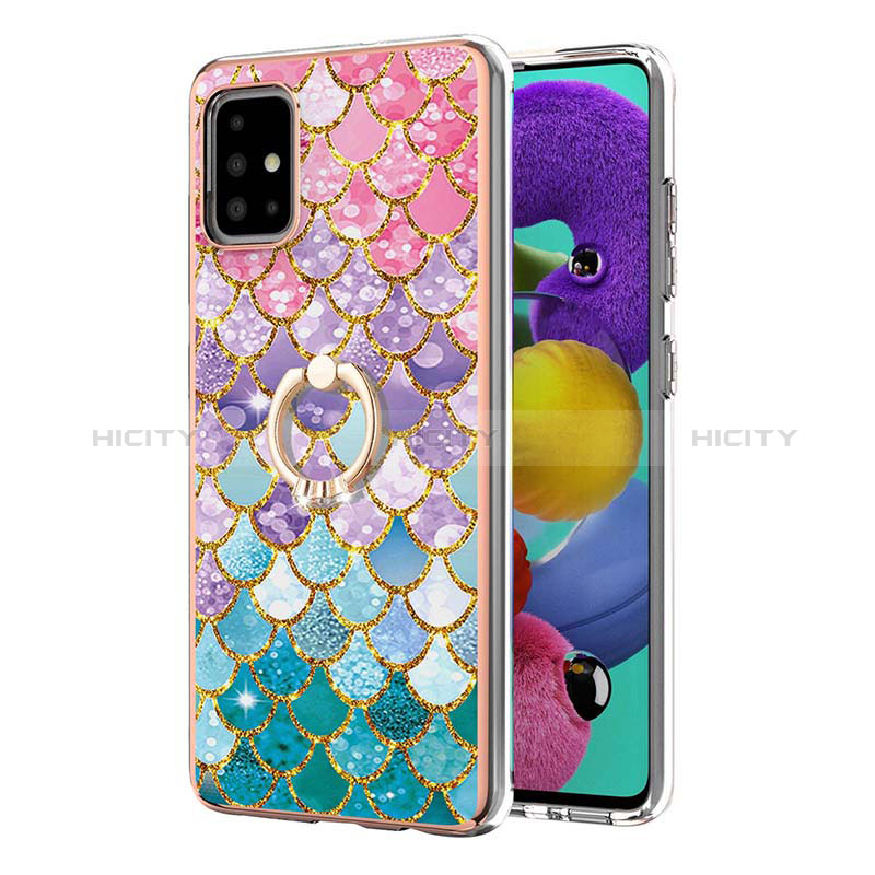 Funda Silicona Gel Goma Patron de Moda Carcasa con Anillo de dedo Soporte Y03B para Samsung Galaxy A51 5G