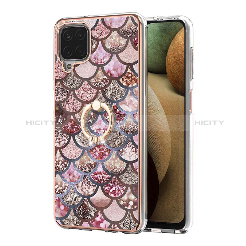 Funda Silicona Gel Goma Patron de Moda Carcasa con Anillo de dedo Soporte Y03B para Samsung Galaxy M12