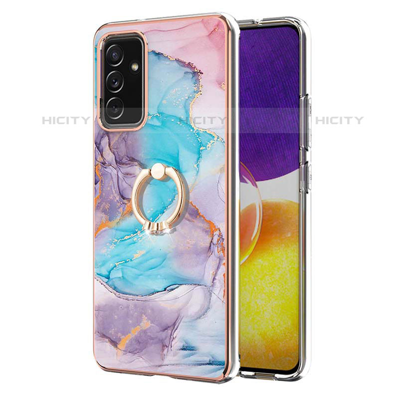 Funda Silicona Gel Goma Patron de Moda Carcasa con Anillo de dedo Soporte Y03B para Samsung Galaxy Quantum2 5G