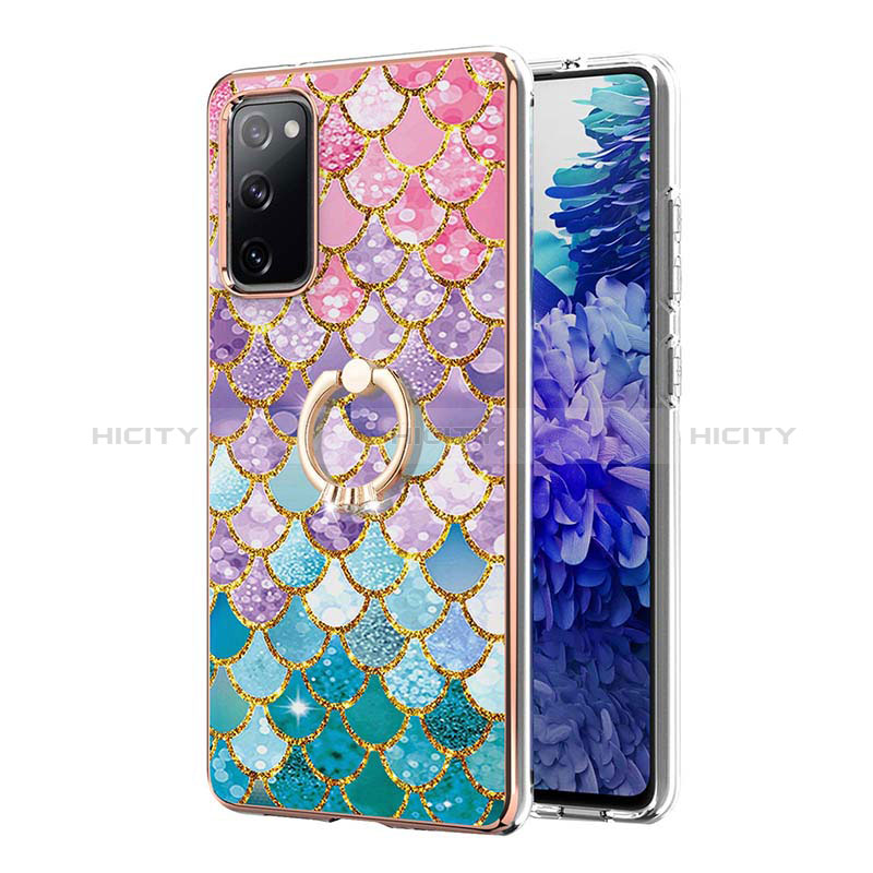 Funda Silicona Gel Goma Patron de Moda Carcasa con Anillo de dedo Soporte Y03B para Samsung Galaxy S20 Lite 5G