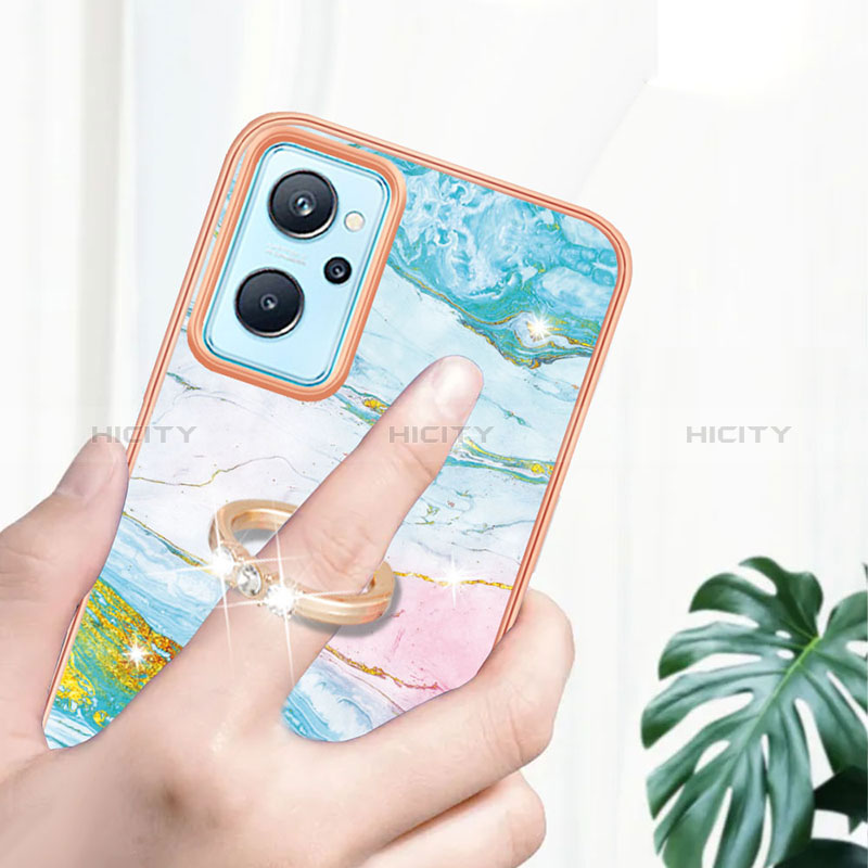 Funda Silicona Gel Goma Patron de Moda Carcasa con Anillo de dedo Soporte Y05B para Oppo K10 4G