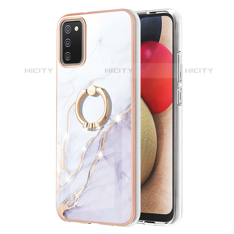 Funda Silicona Gel Goma Patron de Moda Carcasa con Anillo de dedo Soporte Y05B para Samsung Galaxy M02s