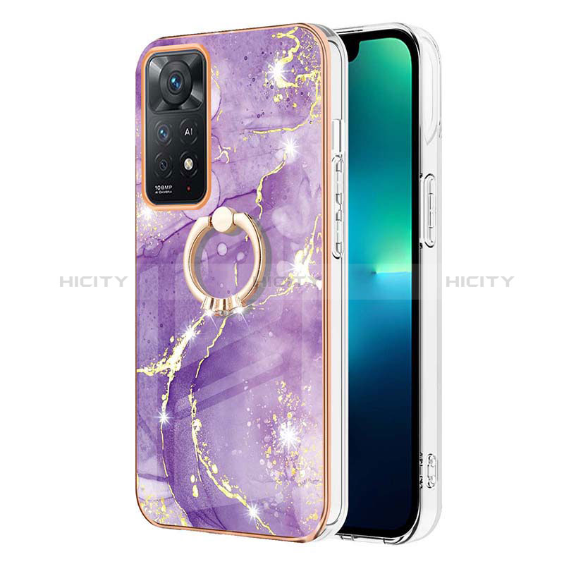 Funda Silicona Gel Goma Patron de Moda Carcasa con Anillo de dedo Soporte Y05B para Xiaomi Redmi Note 11 Pro 5G