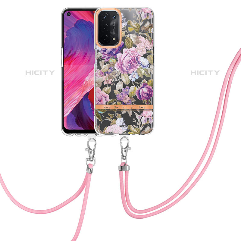 Funda Silicona Gel Goma Patron de Moda Carcasa con Anillo de dedo Soporte Y06B para OnePlus Nord N200 5G Purpura Claro