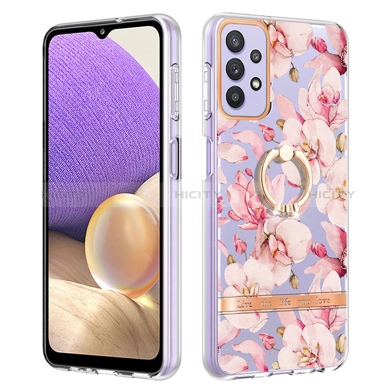 Funda Silicona Gel Goma Patron de Moda Carcasa con Anillo de dedo Soporte Y06B para Samsung Galaxy A23 5G