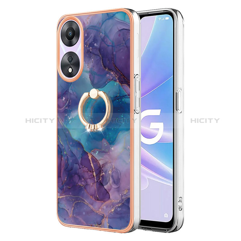 Funda Silicona Gel Goma Patron de Moda Carcasa con Anillo de dedo Soporte YB1 para Oppo A78 5G