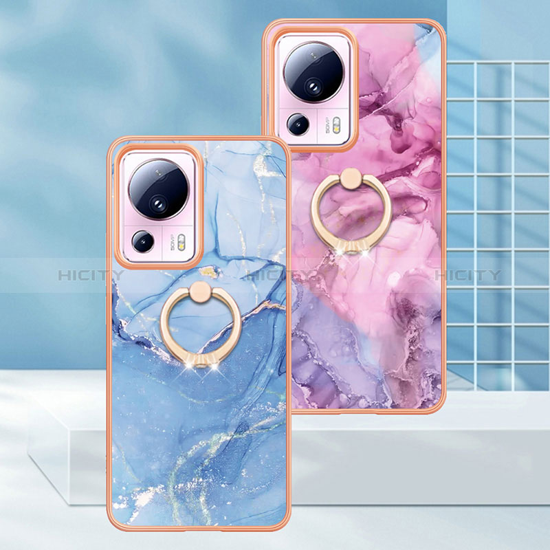 Funda Silicona Gel Goma Patron de Moda Carcasa con Anillo de dedo Soporte YB1 para Xiaomi Mi 13 Lite 5G