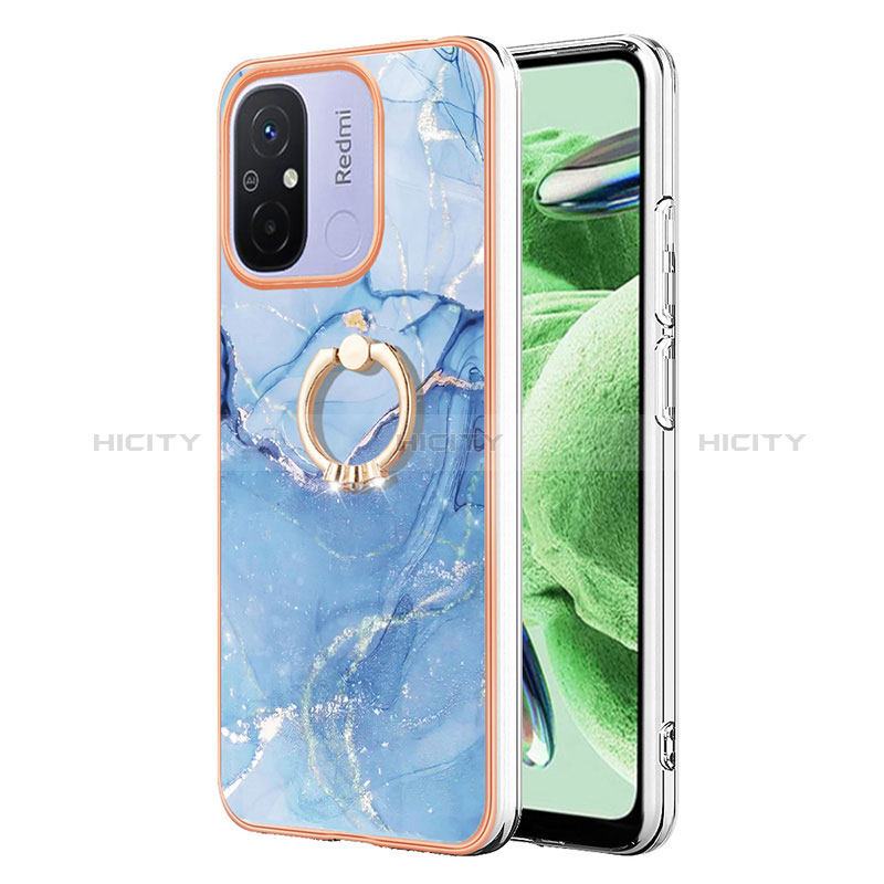 Funda Silicona Gel Goma Patron de Moda Carcasa con Anillo de dedo Soporte YB1 para Xiaomi Poco C55