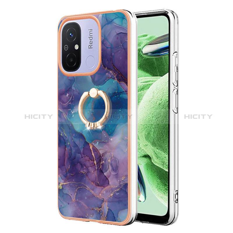 Funda Silicona Gel Goma Patron de Moda Carcasa con Anillo de dedo Soporte YB1 para Xiaomi Poco C55