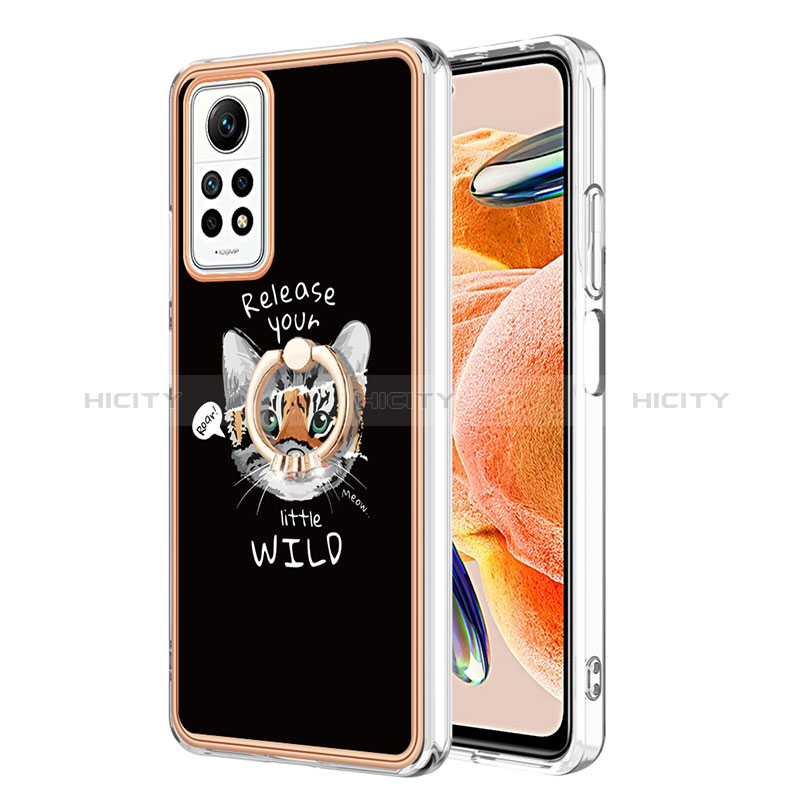 Funda Silicona Gel Goma Patron de Moda Carcasa con Anillo de dedo Soporte YB1 para Xiaomi Redmi Note 11 Pro 5G