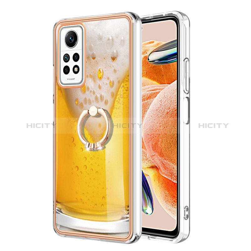 Funda Silicona Gel Goma Patron de Moda Carcasa con Anillo de dedo Soporte YB1 para Xiaomi Redmi Note 11 Pro 5G