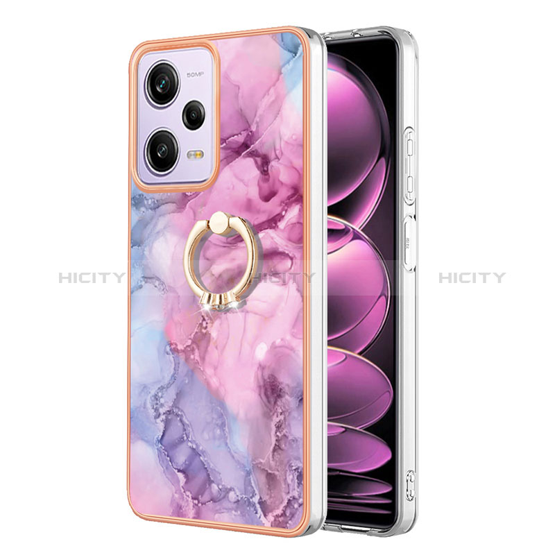 Funda Silicona Gel Goma Patron de Moda Carcasa con Anillo de dedo Soporte YB1 para Xiaomi Redmi Note 12 Pro 5G