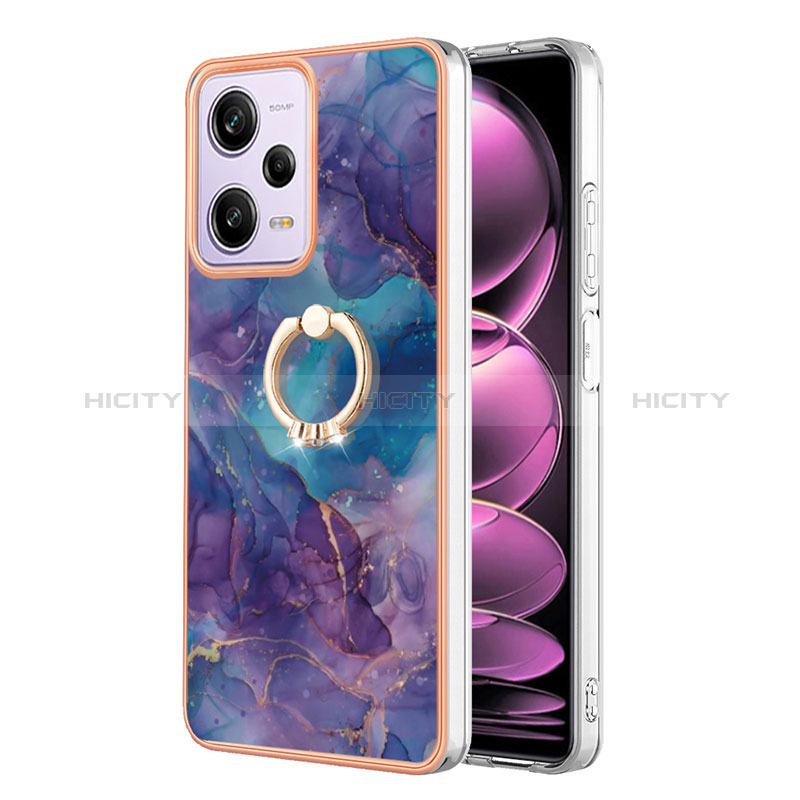 Funda Silicona Gel Goma Patron de Moda Carcasa con Anillo de dedo Soporte YB1 para Xiaomi Redmi Note 12 Pro 5G