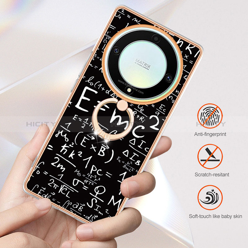 Funda Silicona Gel Goma Patron de Moda Carcasa con Anillo de dedo Soporte YB2 para Huawei Honor Magic5 Lite 5G
