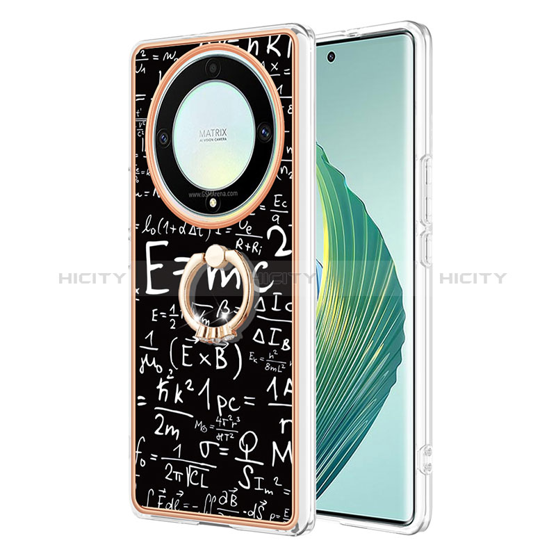 Funda Silicona Gel Goma Patron de Moda Carcasa con Anillo de dedo Soporte YB2 para Huawei Honor Magic5 Lite 5G
