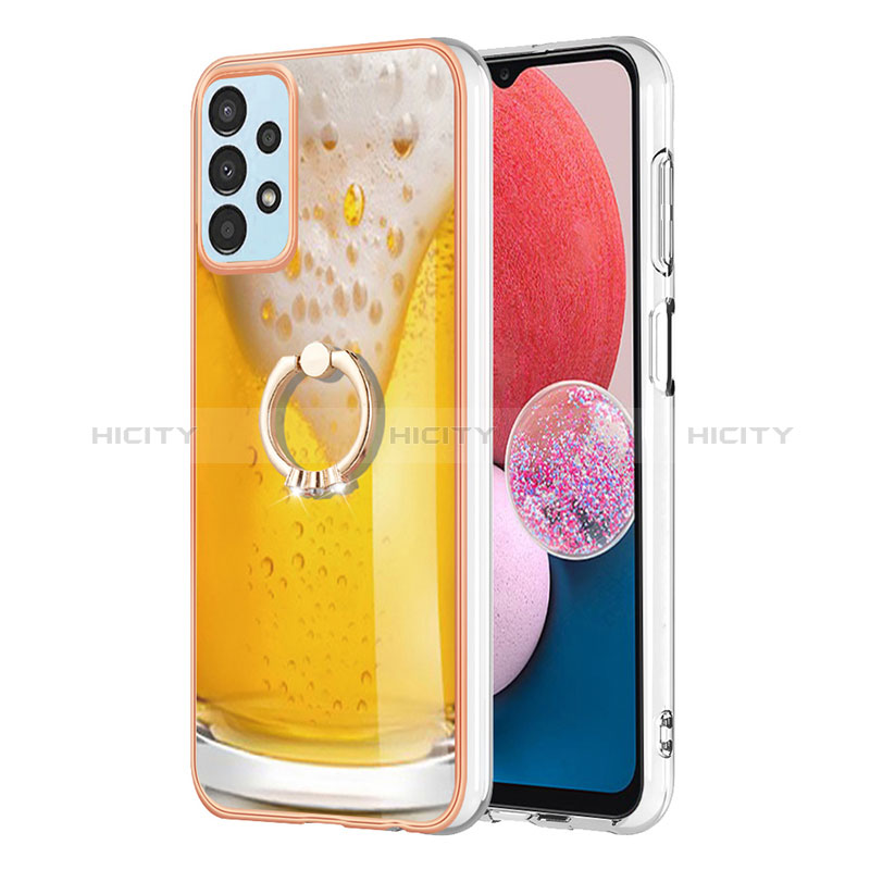 Funda Silicona Gel Goma Patron de Moda Carcasa con Anillo de dedo Soporte YB2 para Samsung Galaxy A23 5G