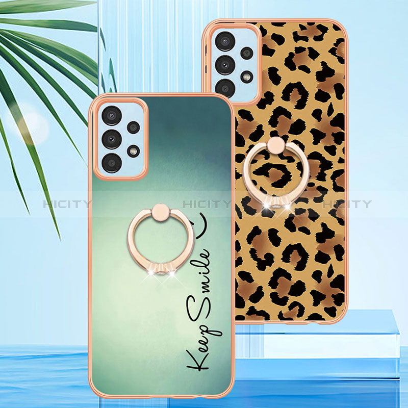 Funda Silicona Gel Goma Patron de Moda Carcasa con Anillo de dedo Soporte YB2 para Samsung Galaxy M32 5G