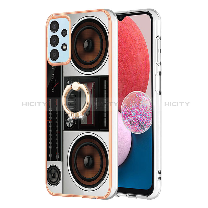 Funda Silicona Gel Goma Patron de Moda Carcasa con Anillo de dedo Soporte YB2 para Samsung Galaxy M32 5G