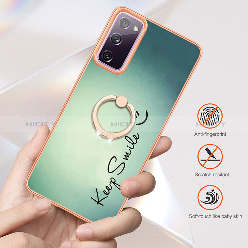 Funda Silicona Gel Goma Patron de Moda Carcasa con Anillo de dedo Soporte YB2 para Samsung Galaxy S20 FE (2022) 5G