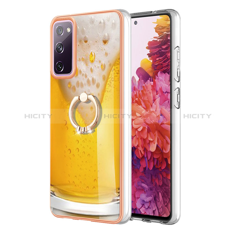 Funda Silicona Gel Goma Patron de Moda Carcasa con Anillo de dedo Soporte YB2 para Samsung Galaxy S20 Lite 5G