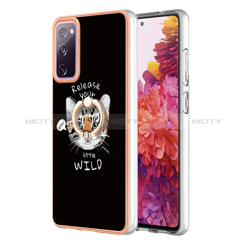 Funda Silicona Gel Goma Patron de Moda Carcasa con Anillo de dedo Soporte YB2 para Samsung Galaxy S20 Lite 5G Multicolor