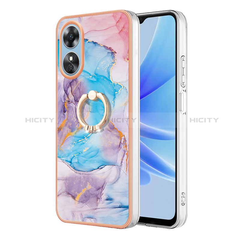 Funda Silicona Gel Goma Patron de Moda Carcasa con Anillo de dedo Soporte YB3 para Oppo A17