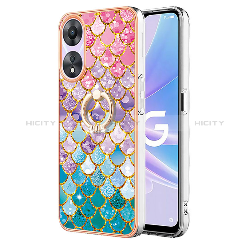 Funda Silicona Gel Goma Patron de Moda Carcasa con Anillo de dedo Soporte YB3 para Oppo A78 5G