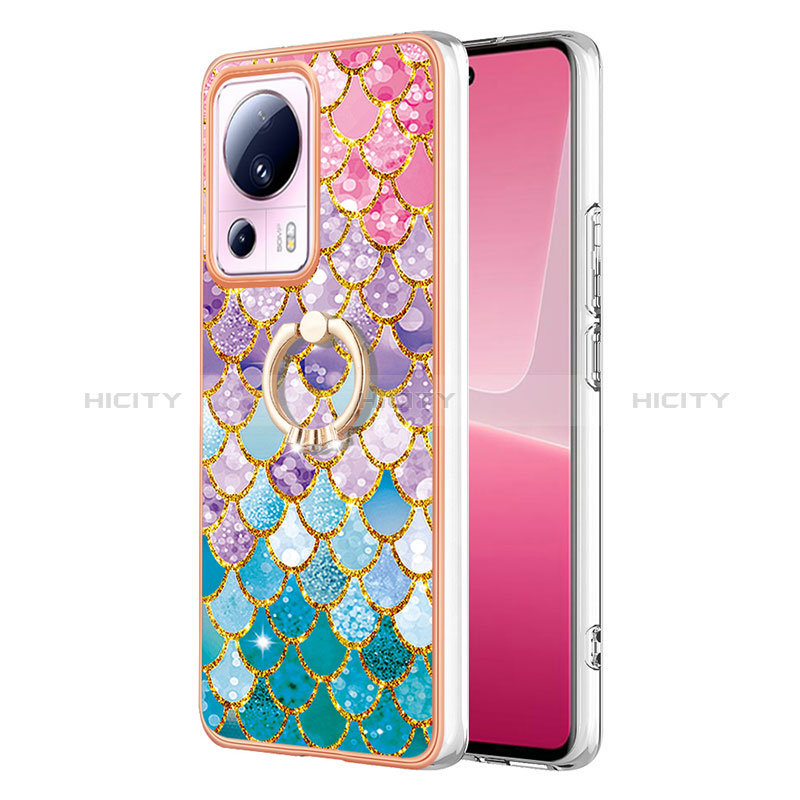 Funda Silicona Gel Goma Patron de Moda Carcasa con Anillo de dedo Soporte YB3 para Xiaomi Mi 13 Lite 5G