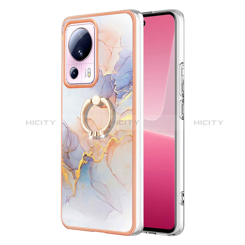 Funda Silicona Gel Goma Patron de Moda Carcasa con Anillo de dedo Soporte YB3 para Xiaomi Mi 13 Lite 5G