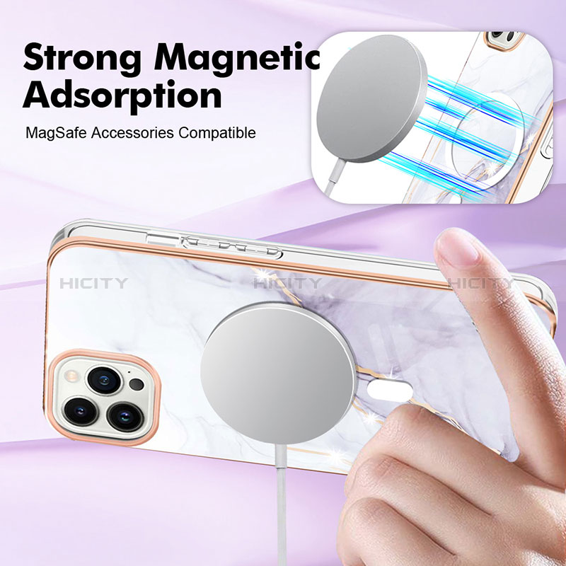 Funda Silicona Gel Goma Patron de Moda Carcasa con Mag-Safe Magnetic para Apple iPhone 13 Pro