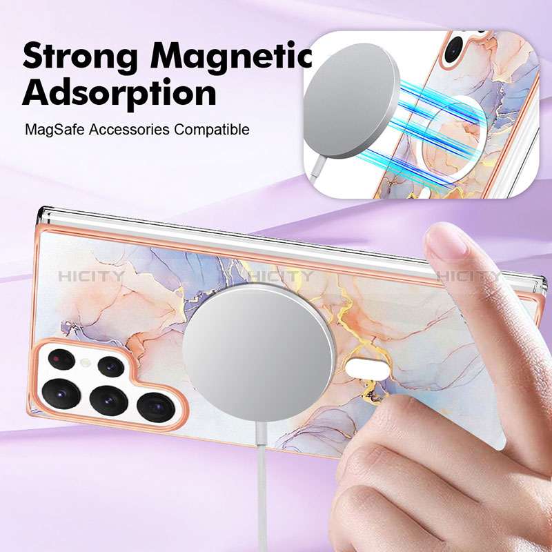 Funda Silicona Gel Goma Patron de Moda Carcasa con Mag-Safe Magnetic para Samsung Galaxy S22 Ultra 5G
